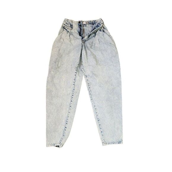 Bonjour Vintage 80s Acid Wash Pleated High Waist Jeans Womens Size 3 Blue - Picture 2 of 7